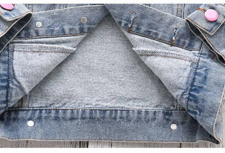 Kids Denim Jackets for Girls Baby New Flower Embroidery Coats Fashion Spring Autumn Children Outwear Ripped Jeans Jackets 1-5Y