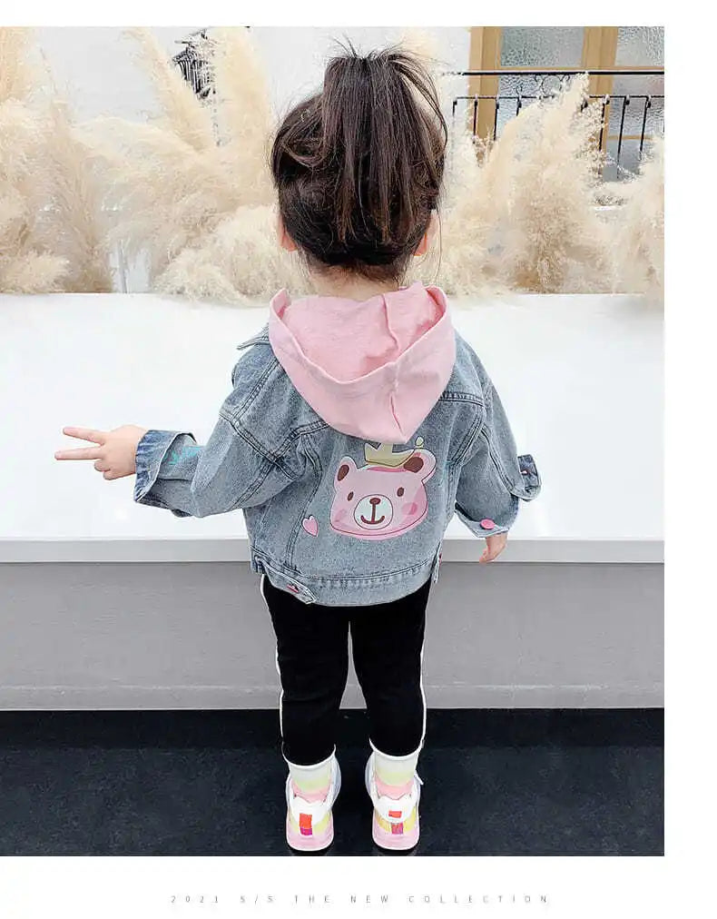 Kids Denim Jackets for Girls Baby New Flower Embroidery Coats Fashion Spring Autumn Children Outwear Ripped Jeans Jackets 1-5Y