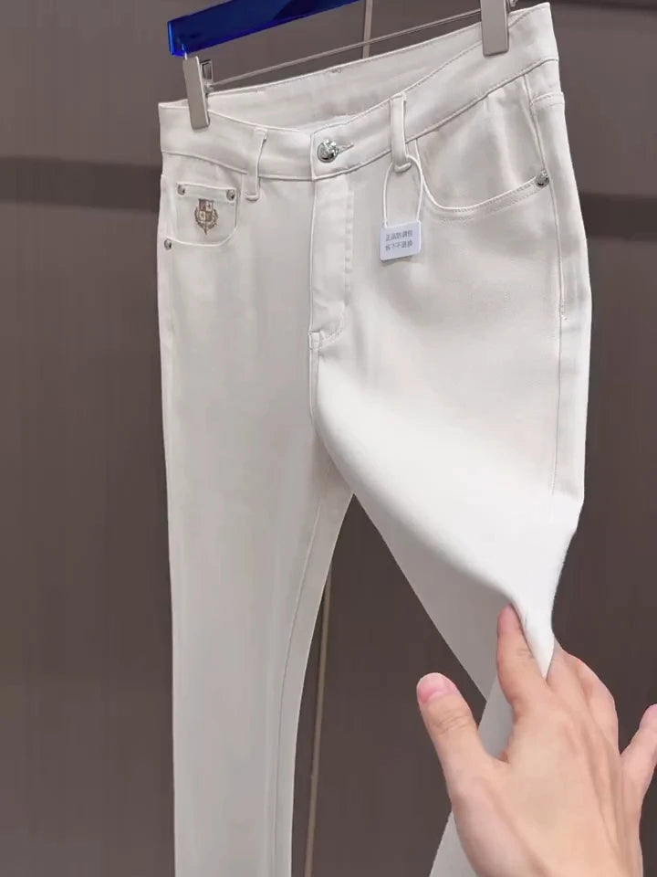 Spring New Men's Denim Jeans Stylish Versatile High Quality Cool Business Casual Washed mid Waist Standard Fit Straight Leg