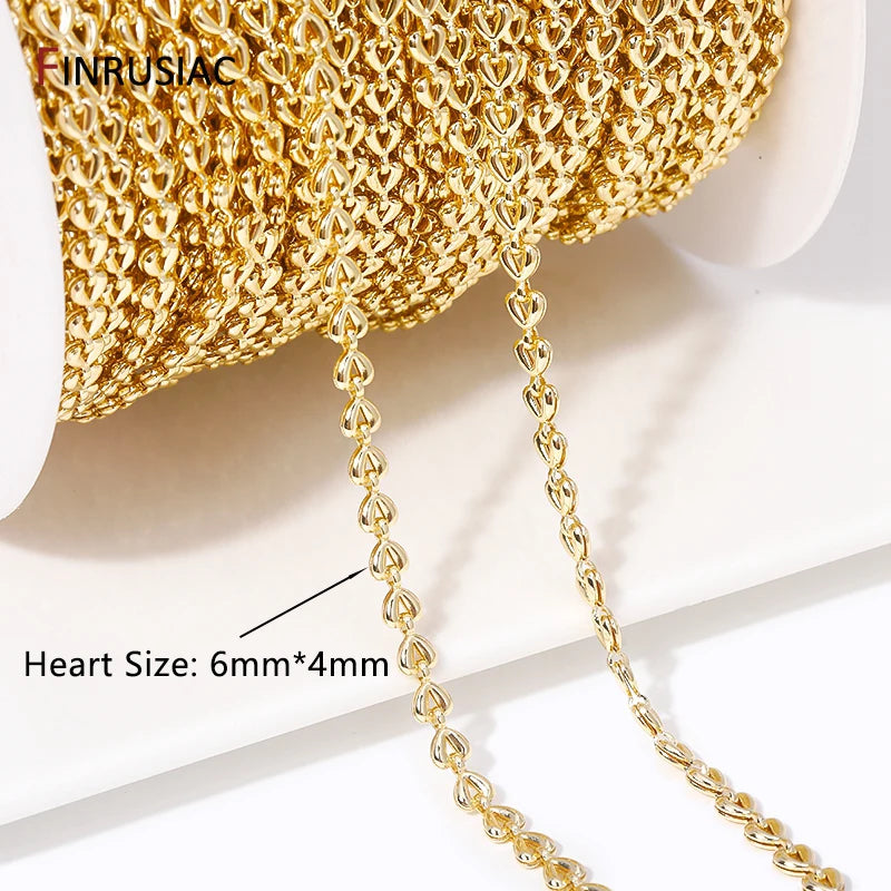 14K Gold Plated Chains for Jewelry Making Brass Metal Gold Chain Bulk DIY Necklace Bracelet Accessories Handmade Crafts Supplies