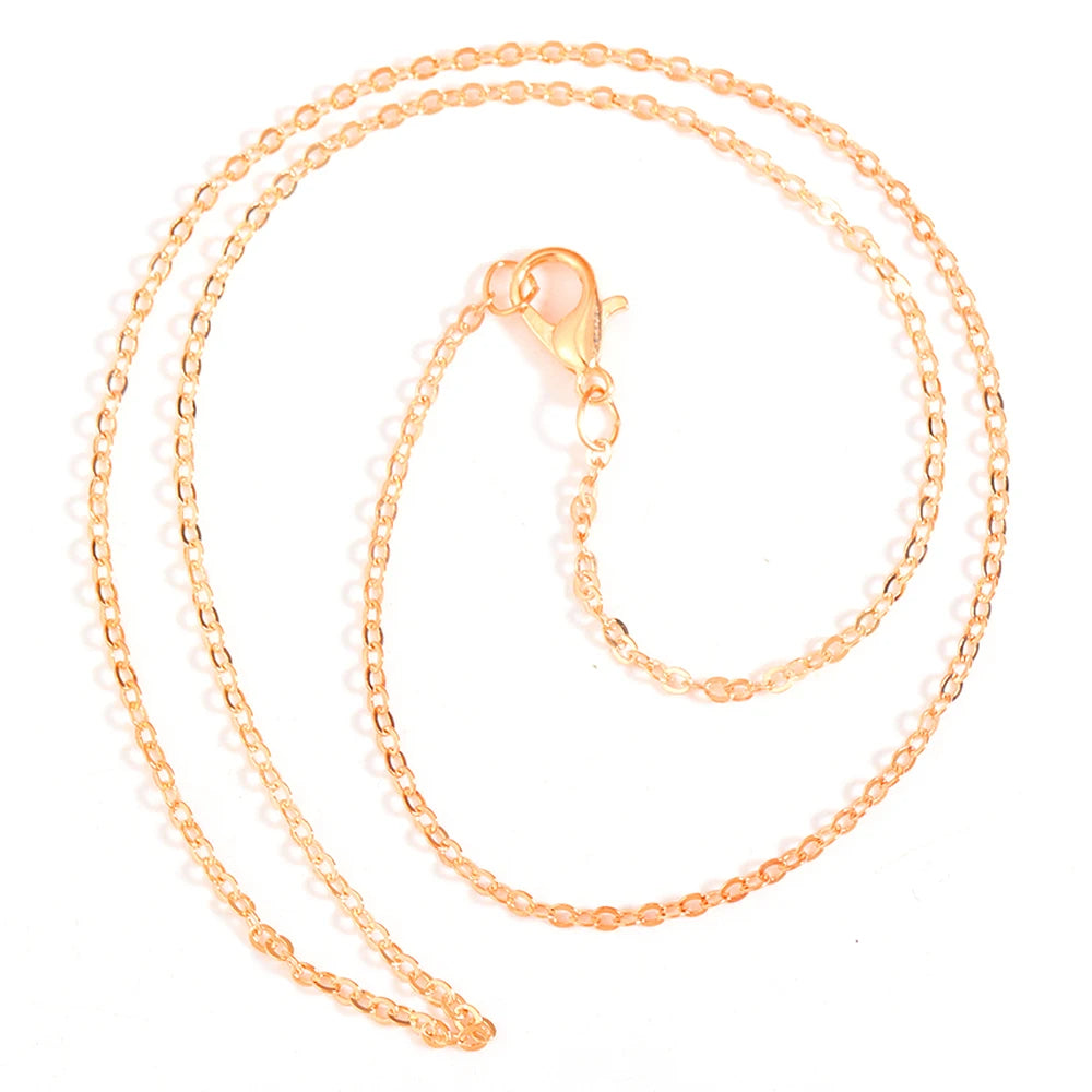 12Pcs/Set Gold Silver Color Copper O Chain Women's Collarbone Chain For Charm Necklace DIY Jewelry Wholesale