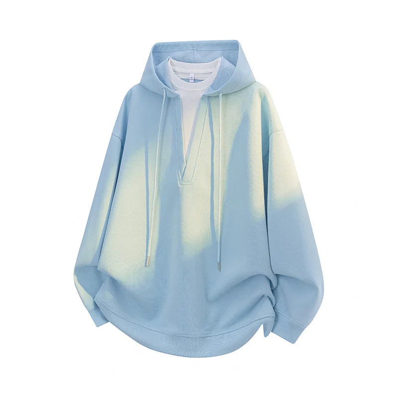 Fashion Men Hoodie New College Style Sporty Casual Pullover Top Unisex Urban Streetwear Loose Fit for Daily Outfit Spring Autumn