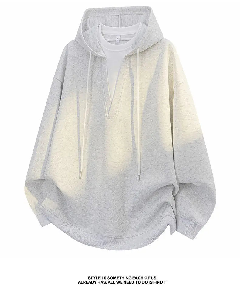Fashion Men Hoodie New College Style Sporty Casual Pullover Top Unisex Urban Streetwear Loose Fit for Daily Outfit Spring Autumn