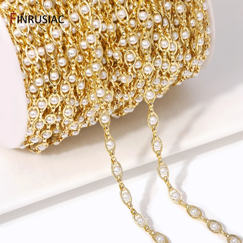 14K Gold Plated Chains for Jewelry Making Brass Metal Gold Chain Bulk DIY Necklace Bracelet Accessories Handmade Crafts Supplies