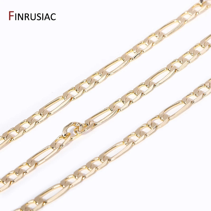 14K Gold Plated Chains for Jewelry Making Brass Metal Gold Chain Bulk DIY Necklace Bracelet Accessories Handmade Crafts Supplies