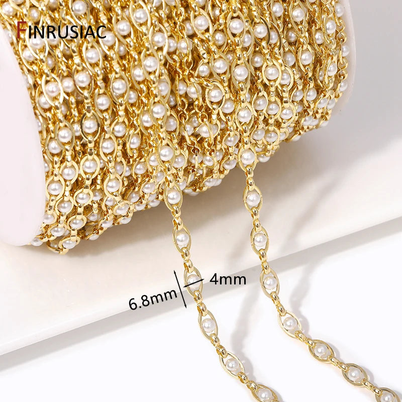 14K Gold Plated Chains for Jewelry Making Brass Metal Gold Chain Bulk DIY Necklace Bracelet Accessories Handmade Crafts Supplies