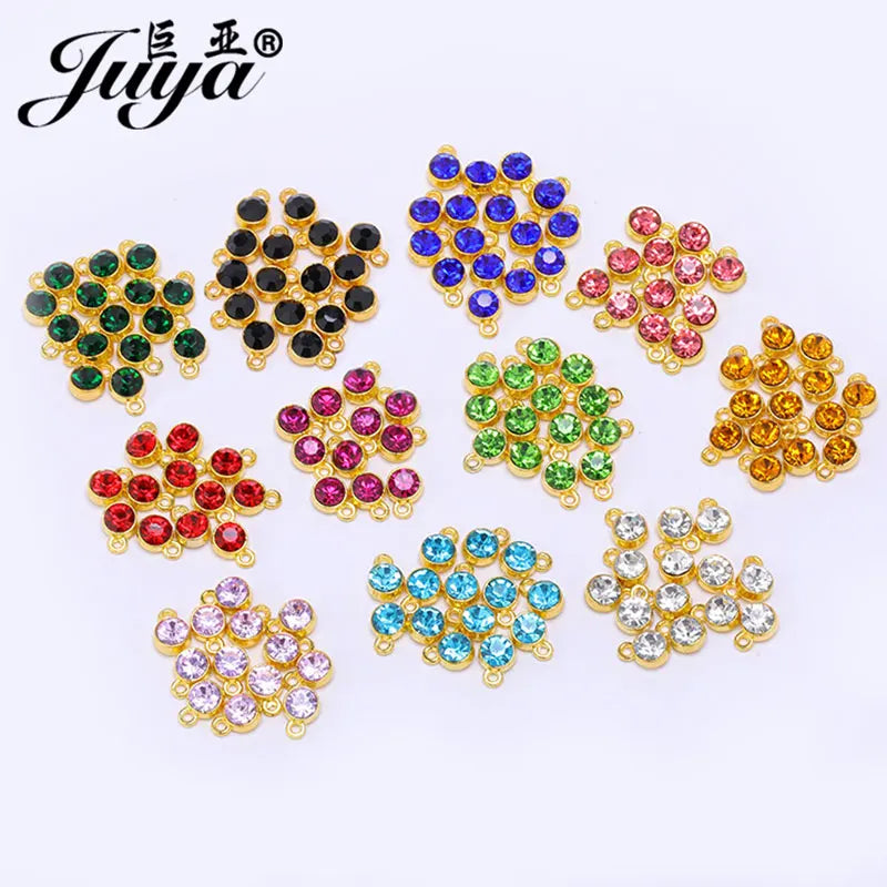 30pcs/lot Crystal Charms Jewelry DIY Making Findings Colorful Birthstone Charms Necklace Pendant Bracelet Handmade Accessories