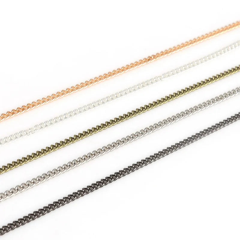 5m/lot 3*2mm Rhodium/Silver/Gold/Gunmetal /Antique Bronze Plated Iron Chains Fitting For Make Necklace Bracelet Jewelry Findings
