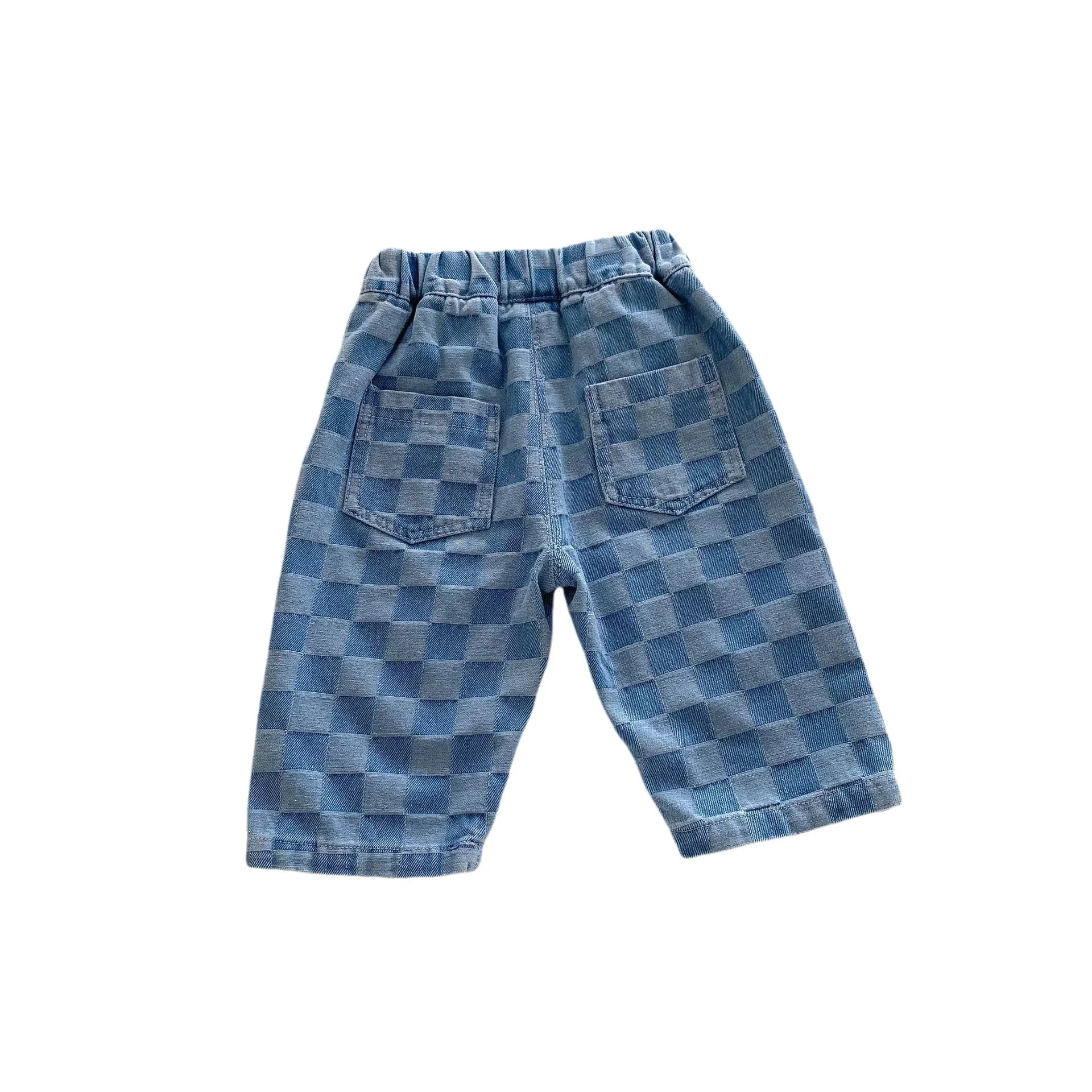 Soft Denim Checkered Jeans for 0 - 5 Year Olds Ideal for Spring & Autumn Fashion Kids Boys and Girl Denim Pants