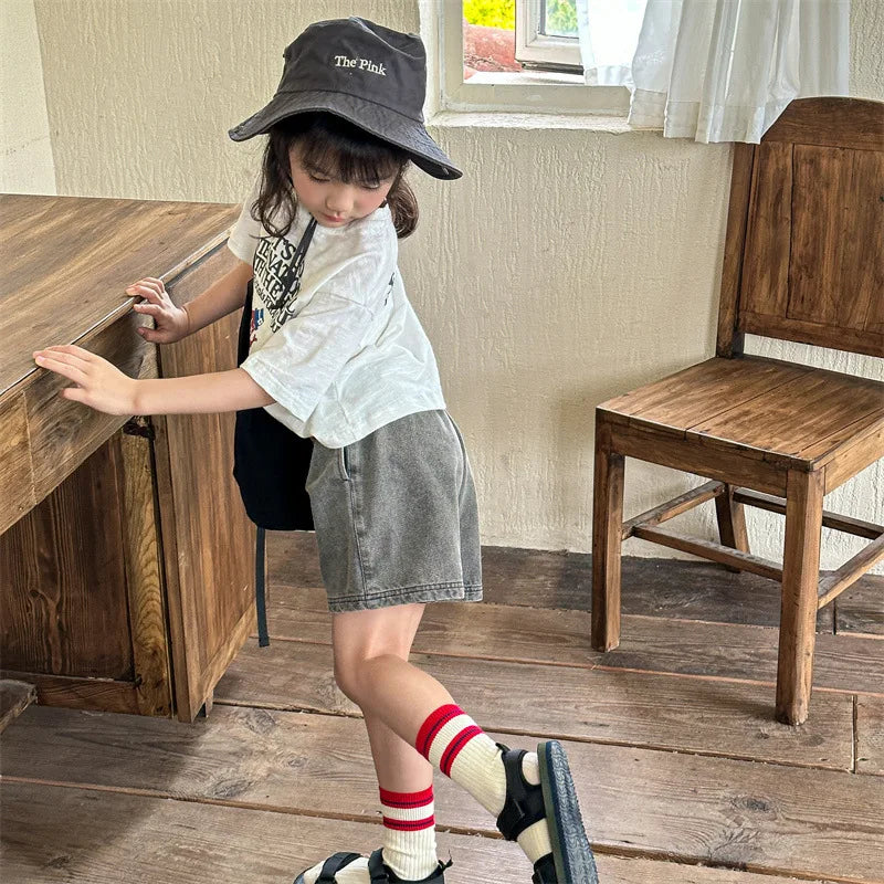 2024 Summer New Children Denim Shorts Fashion Jeans for Baby Boys Girls Pants Toddler Casual Korean Kids Clothes 1 To 7 Years