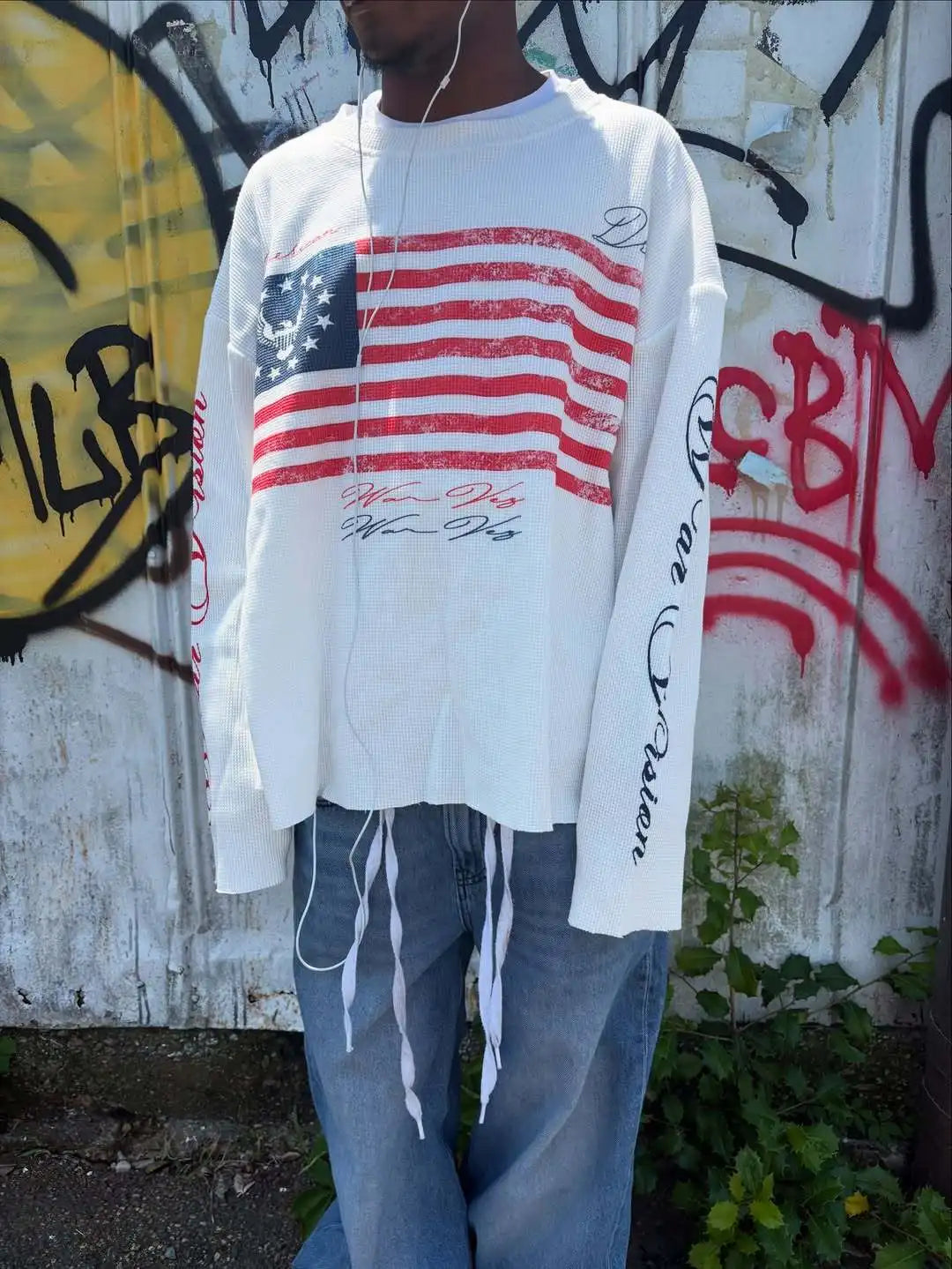 New hoodie street round neck long sleeved personalized loose T-shirt letter printed loose and versatile embroidered clothing