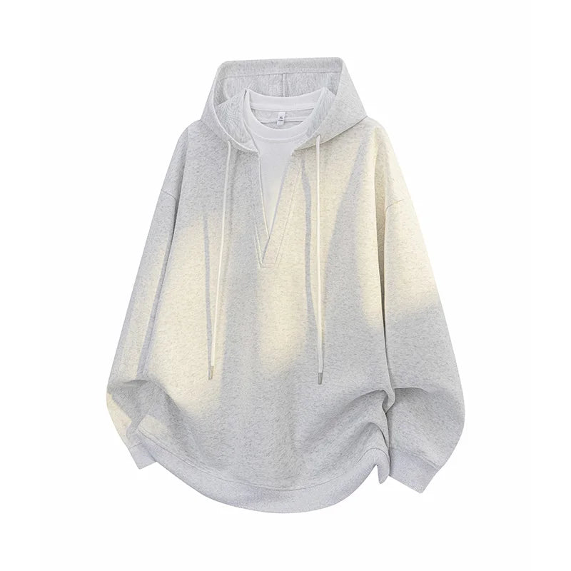 Fashion Men Hoodie New College Style Sporty Casual Pullover Top Unisex Urban Streetwear Loose Fit for Daily Outfit Spring Autumn
