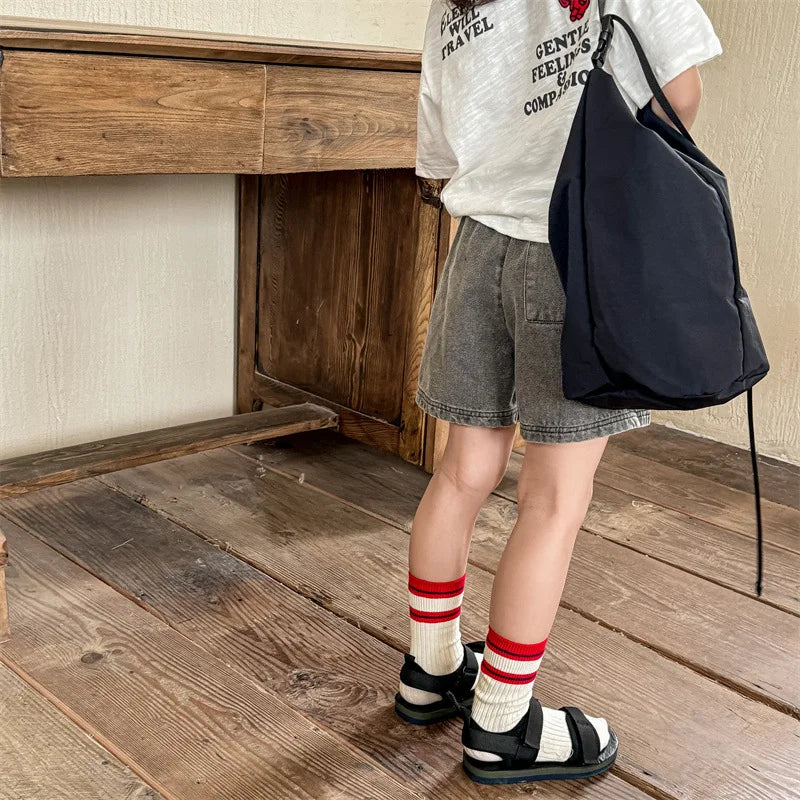 2024 Summer New Children Denim Shorts Fashion Jeans for Baby Boys Girls Pants Toddler Casual Korean Kids Clothes 1 To 7 Years