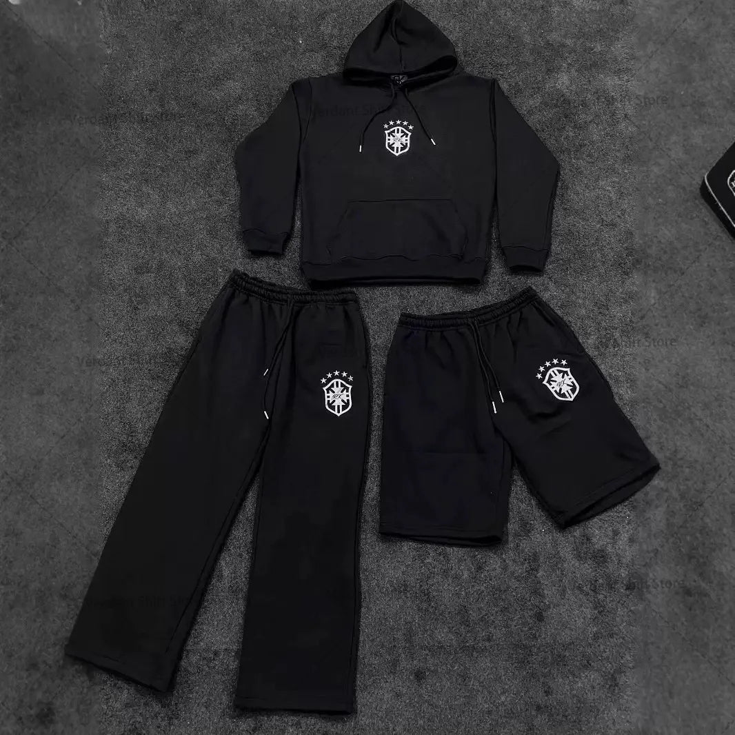 European-style fashion mix-and-match printed set American Gothic street style shield personality set Men's and women's hoodies