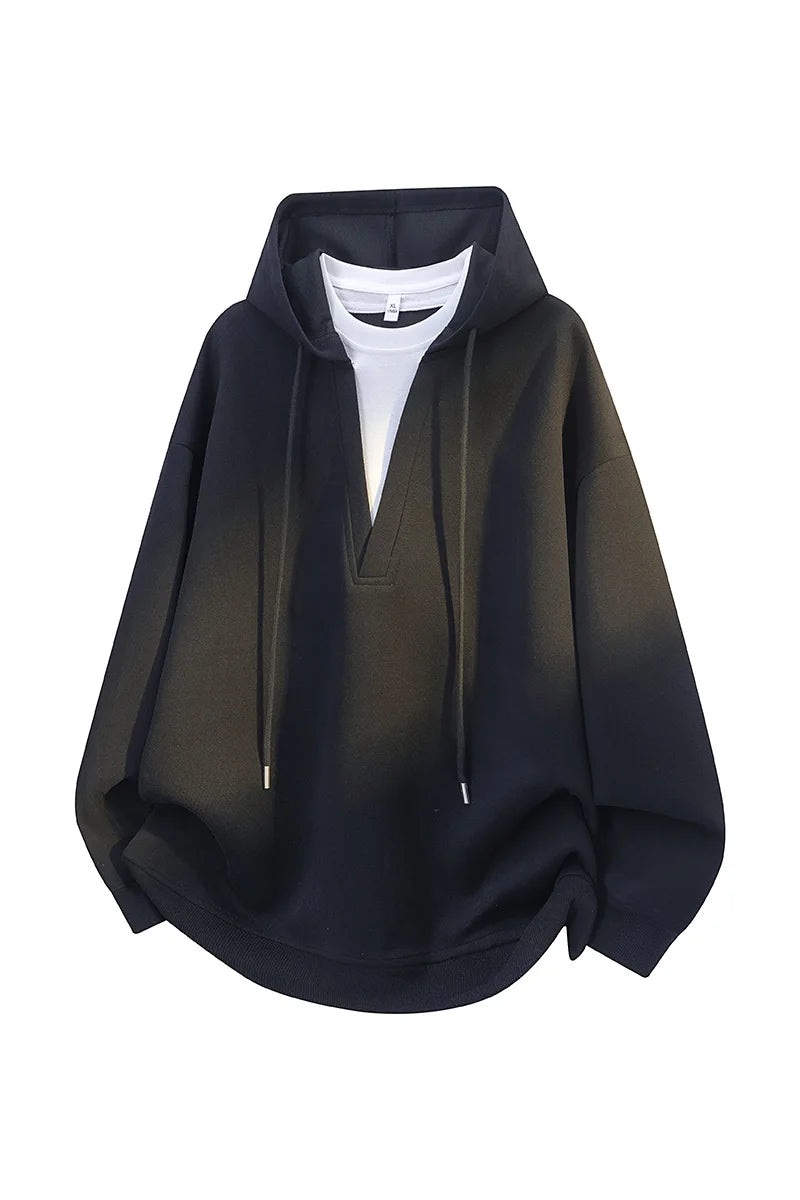 Fashion Men Hoodie New College Style Sporty Casual Pullover Top Unisex Urban Streetwear Loose Fit for Daily Outfit Spring Autumn
