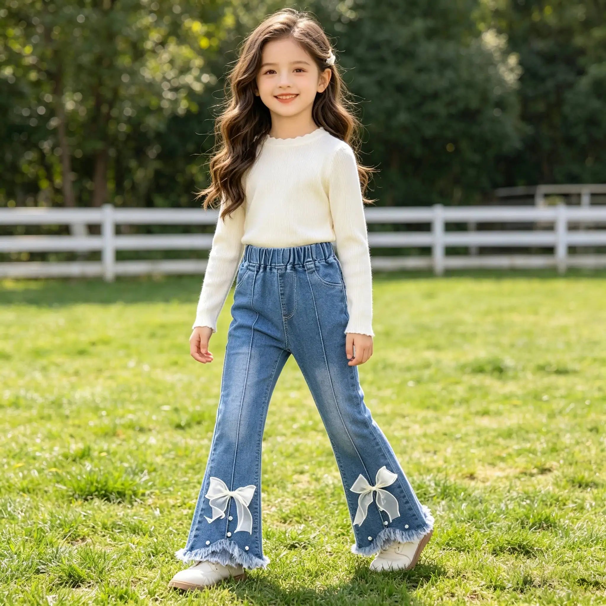 Baby Girls Casual Jeans Trousers for 1 2 3 4 5 6 years old kids pants 2026 new Toddler Girls Infant Denim Pants Children Bottoms